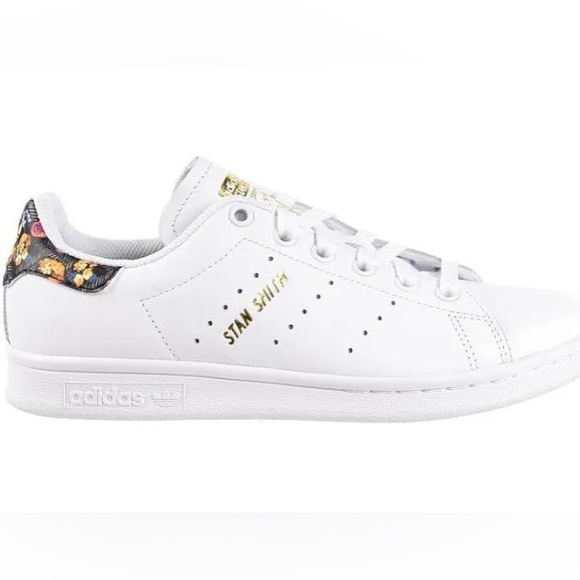 adidas Shoes - Adidas Stan Smith Floral White/Gold Sneakers Size 6